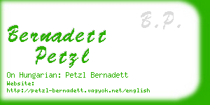 bernadett petzl business card